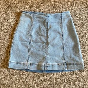 denim mini skirt